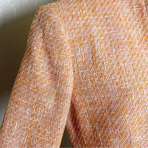 •LAFAYETTE 148 New York• Tara Half-Zip Mock Neck Blazer in Peach Tweed Size 6 - Picture 5 of 12